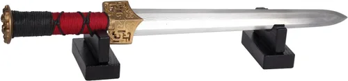 Miniatura 6 de WANLIAN Vitrina de madera del escritorio del escaparate de Katana del soporte de exhibición del sable de luz, exposición horizontal de las espadas