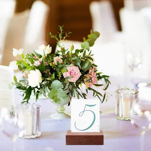 Miniatura 2 de 12 portatarjetas de madera para colocar tarjetas de madera para letreros de mesa, soporte para tarjetas de identificación para decoración de eventos