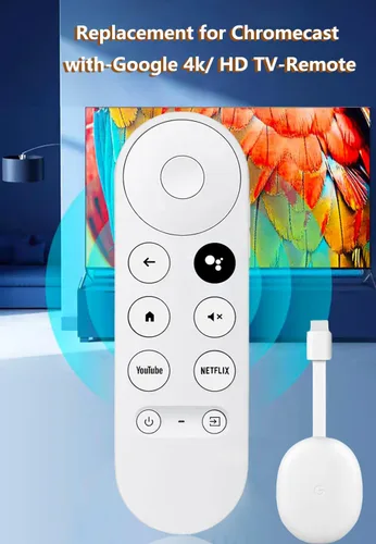 Miniatura 4 de Control remoto de voz actualizado para Google Chromecast 4k Snow TV, G9N9N Control remoto de repuesto para Google TV, GA01920-US, GA01409-US
