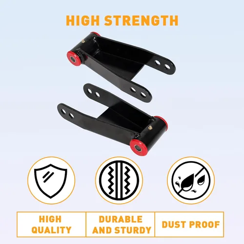 Miniatura 3 de ECOTRIC 2"-3" Grilletes de descenso traseros compatibles con Ford F150 F-150 2004-2014, kit de nivelación trasero ajustable de 5-7,5 cm, 2wd, Negro