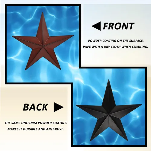 Miniatura 7 de JoyEvy Decoración de Pared de Estrella de Granero de Metal de 12" - Estrellas de Bandera Americana para Exterior o Interior de Casa - Estrella