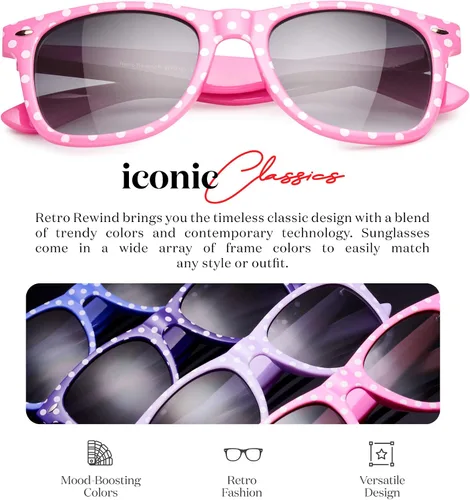 Miniatura 2 de Retro Rewind Gafas de sol vintage a la moda de lunares para mujer UV400