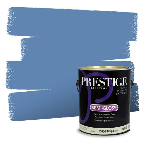 Miniatura 637 de Pintura Exterior + imprimación PRESTIGE, todo-en-uno, 1 galón, acabado mate, color comparable al Valspar* Royal Gray* VS151-Gris real