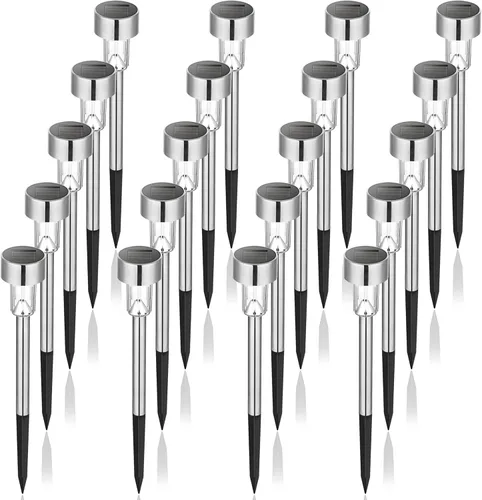 Miniatura 11 de GIGALUMI Luces Solares para Senderos, Acero Inoxidable IP44 Impermeables Encendido/Apagado Automático Luces LED Solares para Exteriores para Jardín
