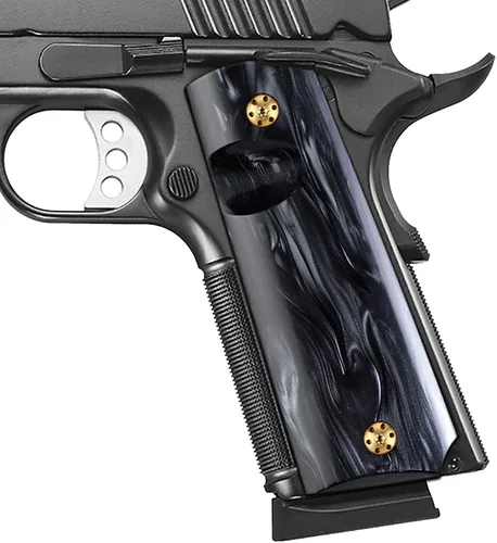 Miniatura 9 de Cool Hand 1911 empuñaduras para Kimber, Colt, Rock Island, Springfield, Tauru, perla sintética altamente pulida, tamaño completo Perla blanca