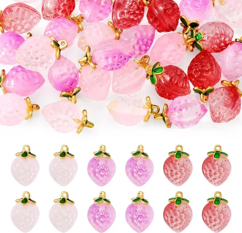 Craftdady Colgantes colgantes de frutas, lindos colgantes de resina para alimentos, colgantes de manzana, naranja, piña, fresa, encantadores dijes