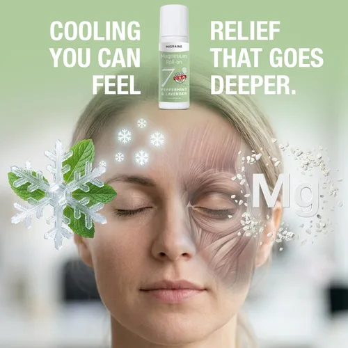 Miniatura 3 de Seven Minerals Migraine Roll On Stick con magnesio, menta y lavanda, alivio natural del dolor de cabeza por tensión con magnesio real, no solo