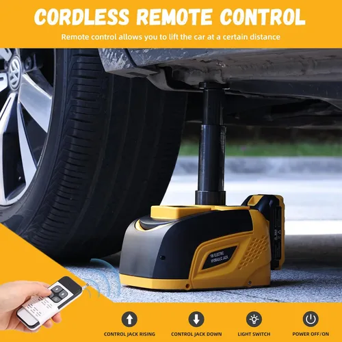 Miniatura 4 de TYAYT Gato eléctrico para automóvil de 18 V, 5 toneladas, inalámbrico, gato hidráulico para automóvil, con batería portátil, kit de cambio
