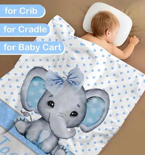 Miniatura 5 de Manta de Bebé Personalizada para Niños, Manta de Bebé Personalizada con Nombre, Mantas Personalizadas con Nombre Suaves y Acogedoras para Niños