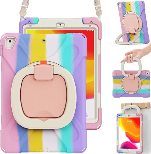 Miniatura 25 de Funda para iPad Air de 3ª generación – Funda resistente para niños con soporte giratorio, soporte para lápices y correa de transporte para iPad