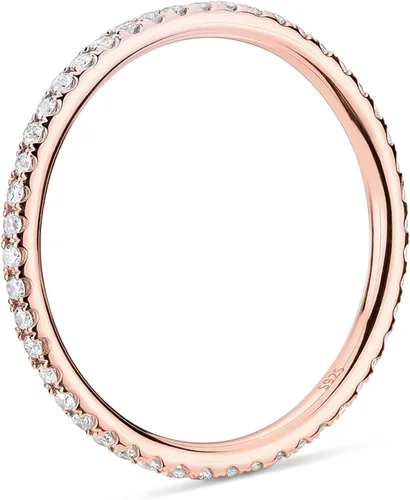 Miniatura 3 de PAVOI 14K Gold Plated Solid 925 Sterling Silver CZ Simulated Diamond Stackable Ring Eternity Bands for Women
