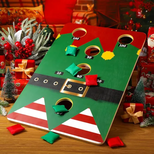 Hiboom 24 x 17 pulgadas grande de Navidad con 6 bolsas, puf de Navidad, recuerdo de fiesta, actividades al aire libre, playa, patio, suministros de