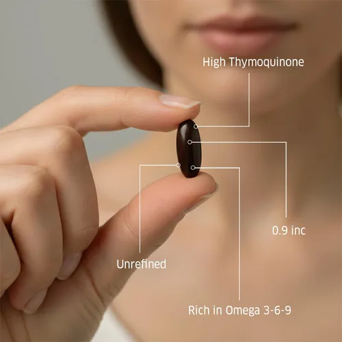 Miniatura 6 de ORZAX Cápsulas orgánicas prensadas en frío de 1000 mg de aceite de semilla negra con 20 mg de timoquinona para apoyo inmunológico, buen cabello