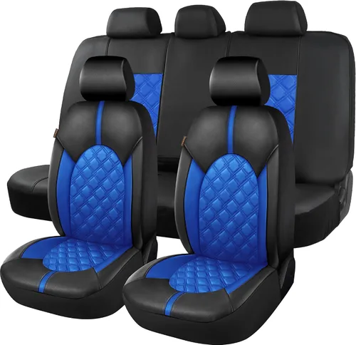 Miniatura 23 de CAROMOP Fundas de asiento de coche de cuero PU de lujo, juego delantero - Fundas de asiento impermeables y antimanchas para automóviles, fundas