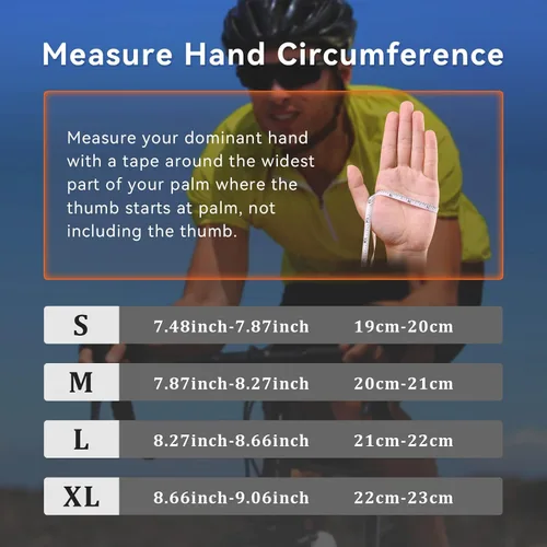 Miniatura 6 de OZERO Guantes de ciclismo para hombre Guantes de ciclismo transpirables de gel, guantes de montaña y carretera, guantes de bicicleta antideslizantes