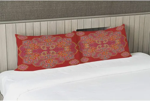 Miniatura 4 de EKOBLA Funda de almohada roja Paisley Floral Mandala Retro Serie Étnica Medallón Bohemio Estilo Bohemio Decoración Lumbar Funda Cojín Cojín