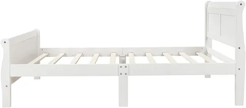 Miniatura 5 de Cama de plataforma individual, marco de cama de madera rústica de aspecto simple con cabecero y estribo para muebles de dormitorio o habitación