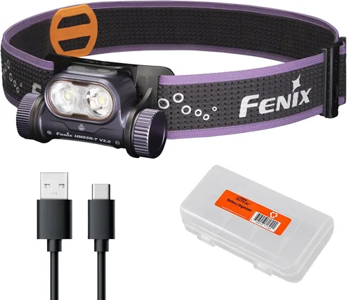 Miniatura 11 de Fenix HM65R-T V2.0 - Linterna frontal para correr, luz blanca de 1600 lúmenes y haz doble blanco cálido, recargable USB-C, ligero y largo tiempo
