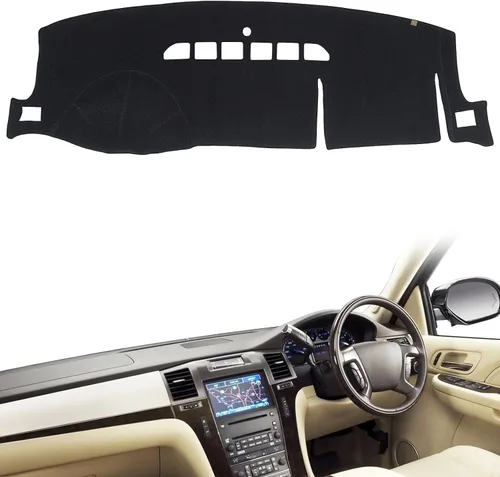 AUQDD Protector para tablero de automóvil con tapete ajustable para 2007 2008 2009 2010 2011 2012 2013 2014 Ca-dillac Escalade, tapete de tablero de