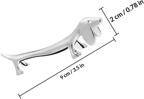 Miniatura 8 de HEMOTON Palillos para perros, 6 piezas, soporte de palillos de metal, soporte para palillos con forma de perro, soporte para cuchara, tenedor