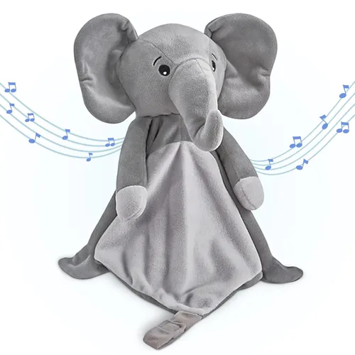 Miniatura 12 de Love By Emi Juguete para dormir 4 en 1 para bebé, máquina de sonido de animales de peluche y soporte para chupete, ruido blanco y música, manta