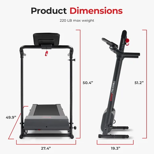 Miniatura 6 de Sunny Health & Fitness Smart Slim Treadmill, Under Desk/Office, Walking Pad with Optional SunnyFit® App Enhanced Connectivity Gris oscuro