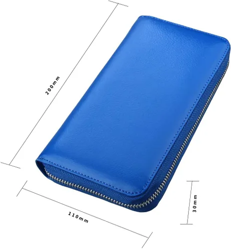 Miniatura 6 de Easyoulife Cartera de cuero genuino para mujer con tarjetero RFID seguro 36 ranuras