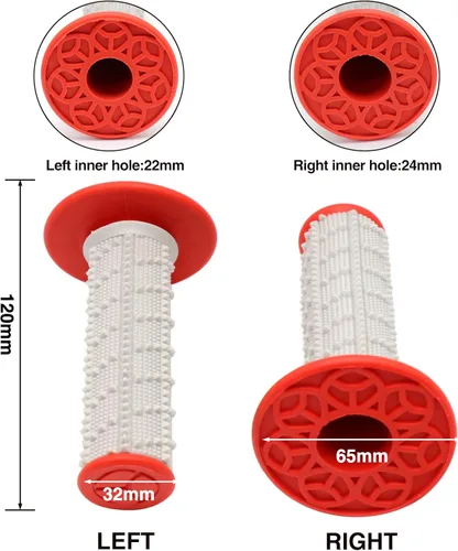 Miniatura 6 de Agarre del acelerador para motocicleta de 7/8 pulgadas, 0.866 in, torcida rápida de aluminio CNC con cable de acelerador y agarre para manillar Rojo