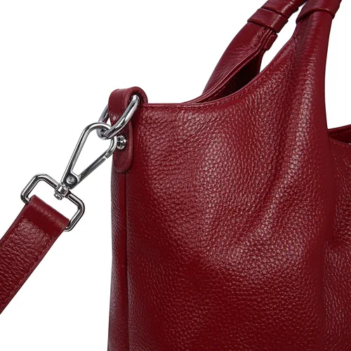 Miniatura 7 de Iswee Bolso bandolera de cuero genuino con asa superior para mujer