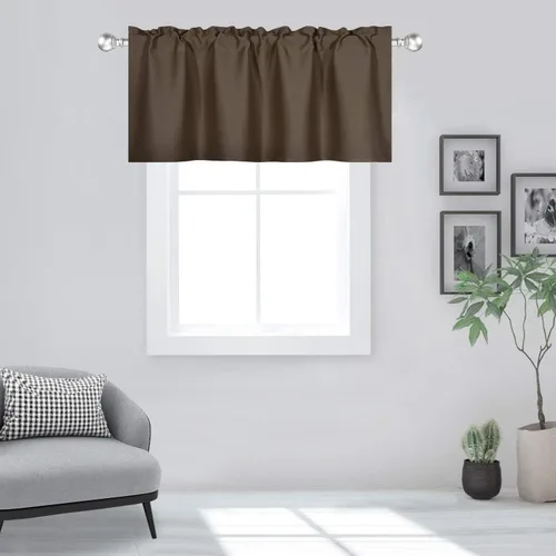 Miniatura 36 de DECOVSUN Cenefas Aqua para ventanas de cocina, con bolsillo para barra, opacas, con aislamiento térmico, 1 panel de 42 x 18 pulgadas