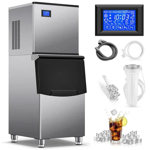 Miniatura 12 de Máquina comercial para hacer hielo de 120 libras/24 horas con capacidad de hielo de 35 libras, 45 cubos de hielo transparentes listos en 11-20