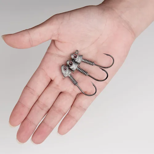 Miniatura 9 de Swimbait Jig Heads con soporte de cono apilado, minnow estilo ojo pesca jighead 3/16 1/4 3/8 1/2 oz (15 piezas)
