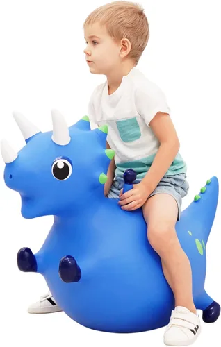 Miniatura 8 de ZOOJOY juguete de león saltarín para niños, caballo de felpa para rebotar para niños pequeños, juguete de caballo saltarín para actividades