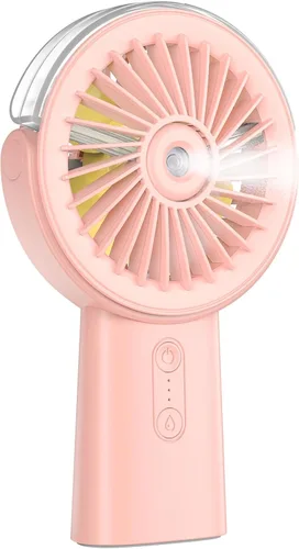 Miniatura 13 de Otlonpe Ventilador de nebulización de mano portátil, pequeño ventilador de niebla recargable personal de mano, ventilador de agua de 4000 mAh