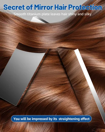 Miniatura 8 de Plancha plana Nano Titanium de 1.7 pulgadas de ancho para todo el cabello, alisadora con 5 temperaturas y doble voltaje Azul