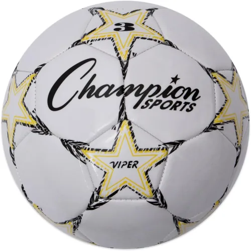 Champion Sports Balón de fútbol Viper - Pelota de entrenamiento de TPU suave al tacto en tamaños 3,4,5 para jugar en interiores y exteriores