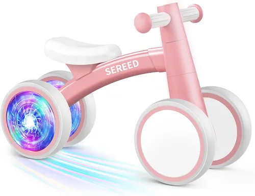 Miniatura 10 de SEREED - Bicicleta de equilibrio para bebés con iluminación colorida, juguetes para niños y niñas de 1 año, bicicleta de equilibrio para niños de 12