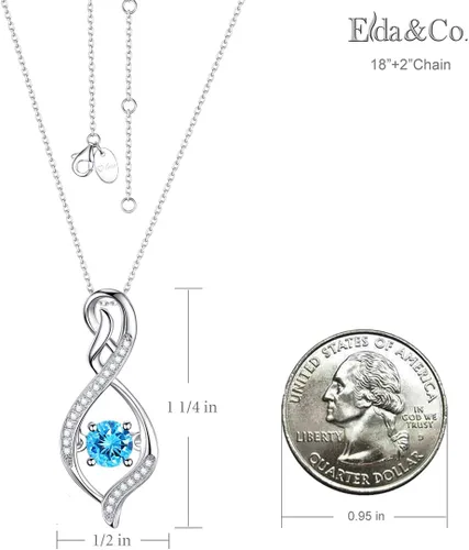Miniatura 5 de Regalos de cumpleaños para mujeres, collar de amor infinito para esposa, mamá, piedras de nacimiento de septiembre, ópalo de zafiro azul, rosa