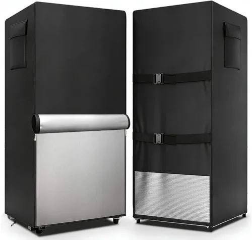 Miniatura 11 de Funda para refrigerador para exteriores, 600D, resistente, 100% impermeable, cubierta vertical para congelador, fundas exteriores para refrigerador.