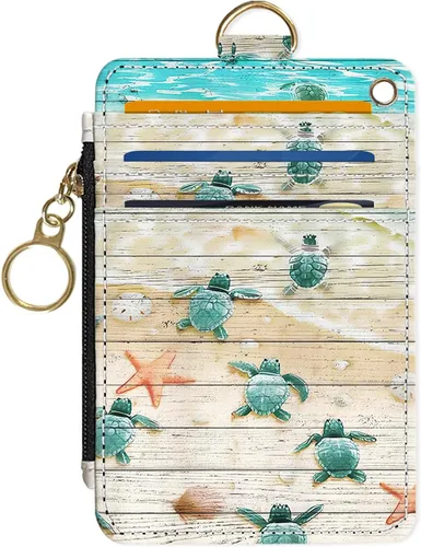 Miniatura 16 de Portafolios delgados con soporte para tarjeta de crédito, funda delgada de cuero PU con bloqueo RFID para viajes con ventana para ID, regalos
