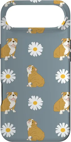 Miniatura 27 de Funda para iPhone 11 Pro English Bulldog and Daisy Flower Pattern Dusty Blue