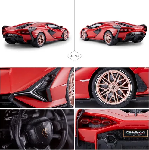 Miniatura 6 de RASTAR Coche RC Lamborghini Sián FKP 37 1/14 Coche De Control Remoto, Lamborghini RC Juguete para Niños - ROJO