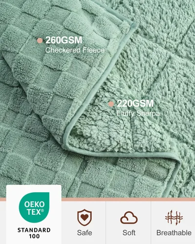 Miniatura 4 de Kivik - Mantas con peso de doble cara para adultos, mantas estampadas a cuadros, súper suaves y pesadas, para sofá y cama, con tela ultra esponjosa