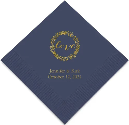 Miniatura 29 de Weddingstar - servilletas de papel impresas personalizables Negro