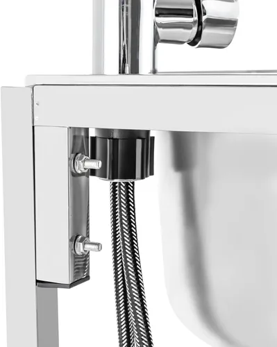 Miniatura 4 de Fregadero utilitario independiente de cocina de un solo tazón con grifo, fregadero de acero inoxidable con moldeado integrado para lavadero, baño