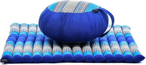 Miniatura 17 de Leewadee Juego de cojines de meditación: 1 almohada redonda de meditación Zafu y 1 alfombrilla de meditación Zabuton cuadrada enrollable, paquete