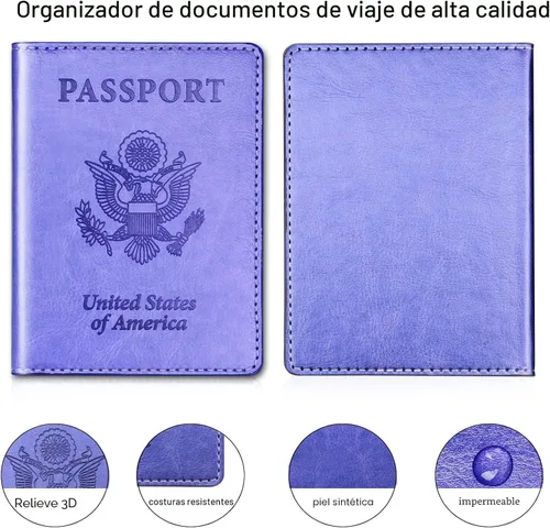 Miniatura 5 de Herain Soporte para pasaporte para viaje y crucero, 2 piezas, funda para pasaporte, cartera, regalo de viaje, para mujeres, hombres, familia