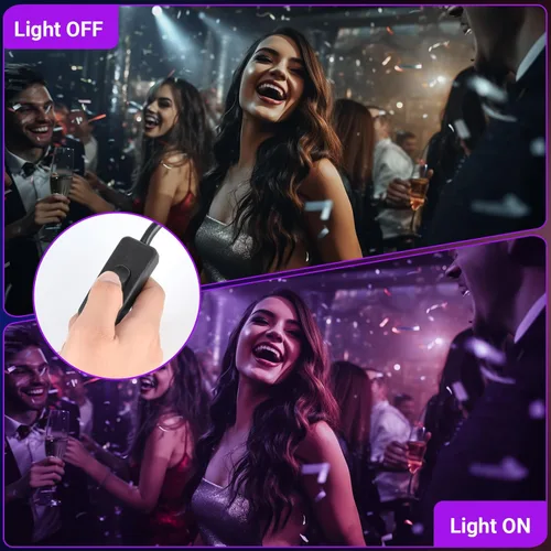 Miniatura 2 de Barra de Luz Negra LED de 38W Barras de Luz Negra con Enchufe e Interruptor Ilumina Área de 22x22 pies para Fiesta Fluorescente Fiestas de Halloween