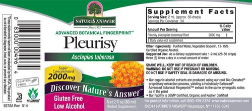 Miniatura 3 de Nature's Answer Raíz de pleuresía con alcohol orgánico, 2 onzas líquidas
