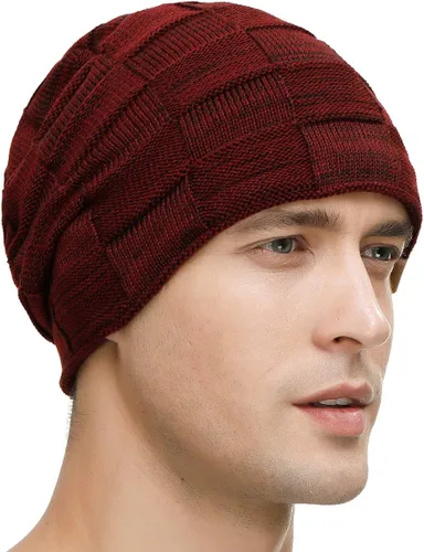 Miniatura 42 de Vgogfly Slouchy Beanie for Men Winter Hats for Guys Cool Beanies Mens Lined Knit Warm Thick Skully Stocking Binie Hat